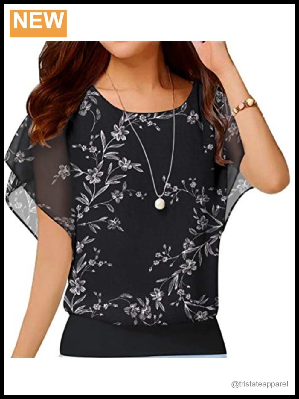 Chiffon Blouse Short Sleeve Loose Summer Top